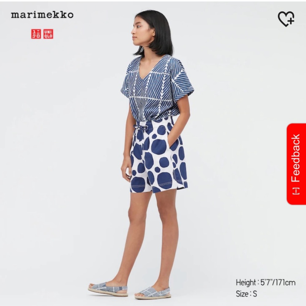 Uniqlo x Marimekko Linen-blend Shorts - polka dot